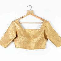 Beige Jacquard Banarasi Tissue Blouse