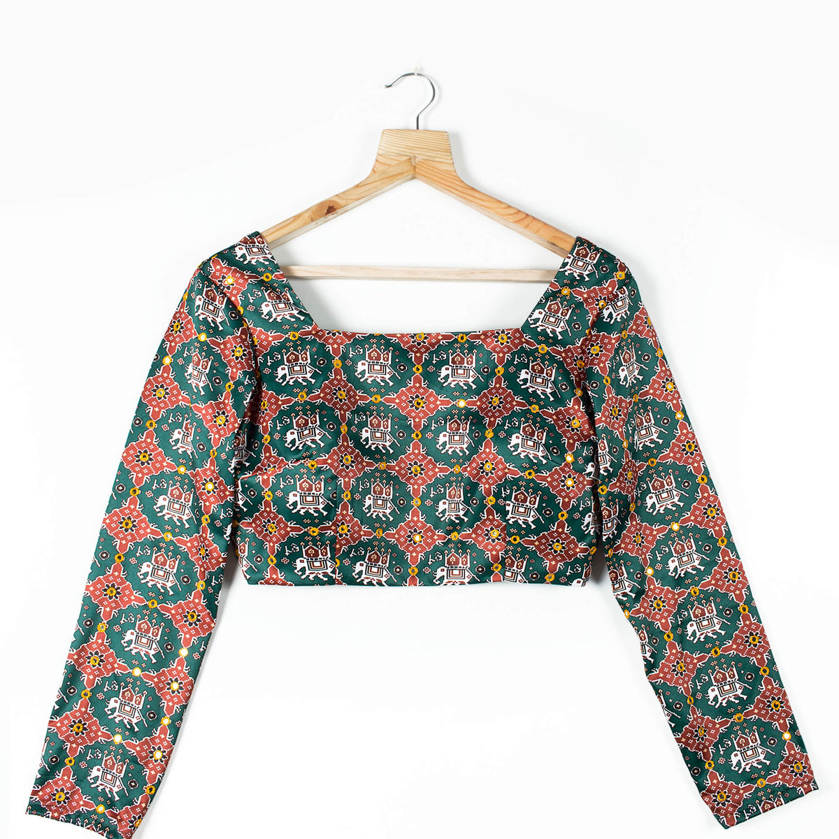 Patola Printed Satin Blouse