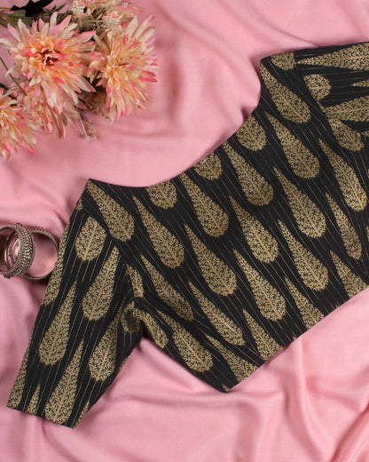 Black Jacquard Chanderi Blouse