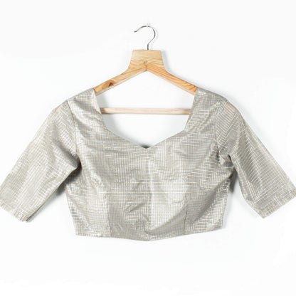 Checks Lurex Banarasi Chanderi Blouse