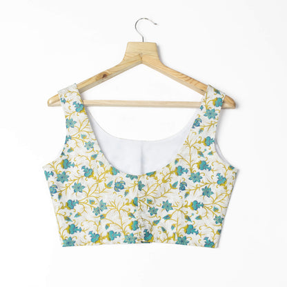 Floral Khari Foil Print Cambric Blouse