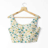 Floral Khari Foil Print Cambric Blouse