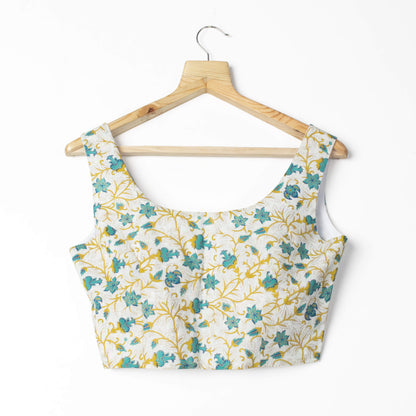 Floral Khari Foil Print Cambric Blouse