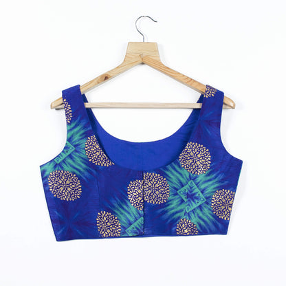 Traditional Foil Print Art Silk Blouse