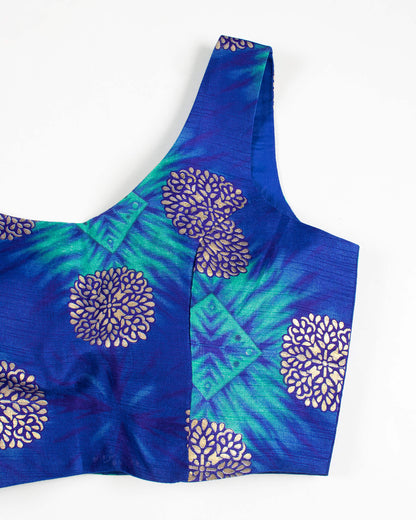 Traditional Foil Print Art Silk Blouse