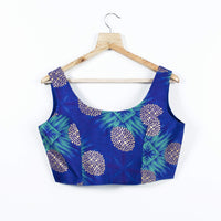 Traditional Foil Print Art Silk Blouse