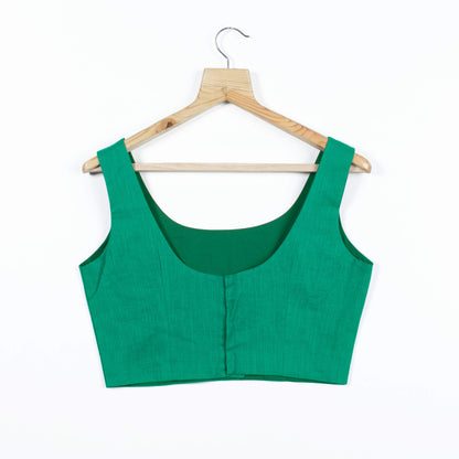 Jade Green Cotton Slub Blouse
