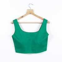 Jade Green Cotton Slub Blouse