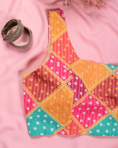 Bandhanii Printed Sequins Georgette Blouse