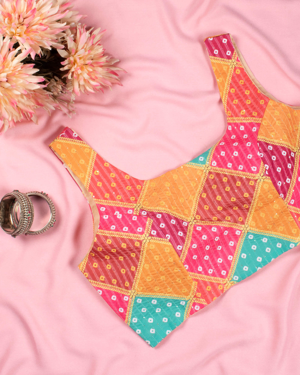 Bandhanii Printed Sequins Crepe Blouse