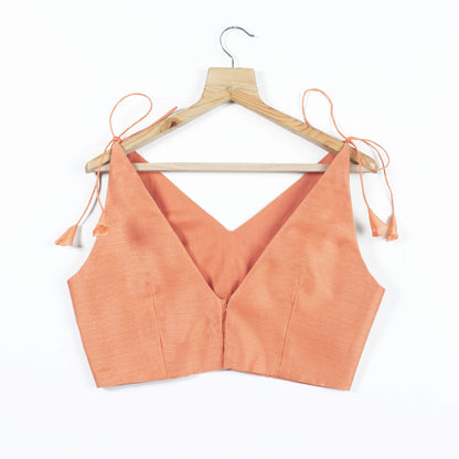 Salmon Art Silk Blouse