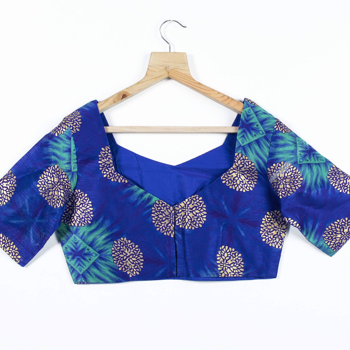 Traditional Foil Print Art Silk Blouse