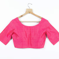 Pink Checks Zari Silk Blouse