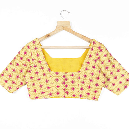 Floral Zari Embroidery Silk Blouse