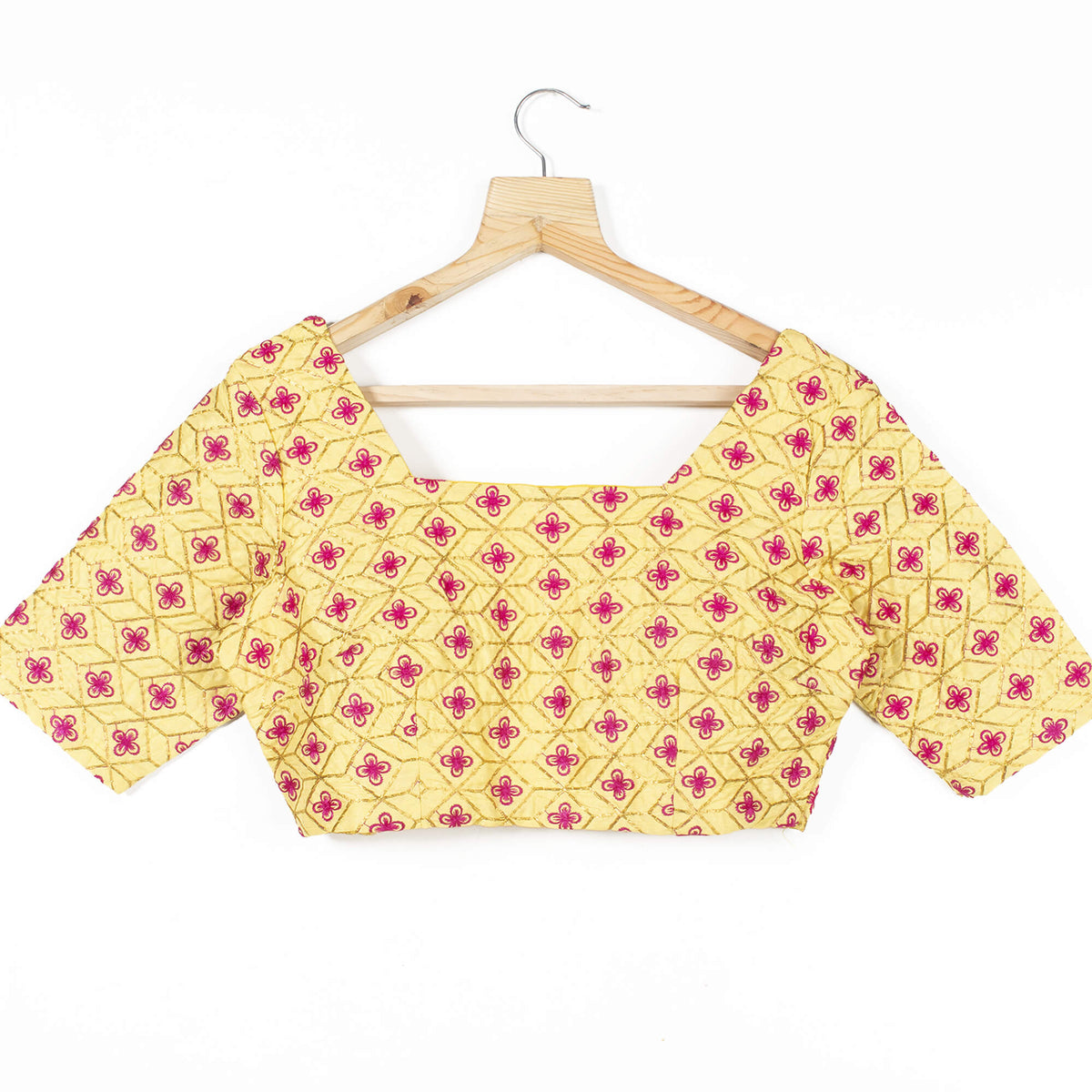 Floral Zari Embroidery Silk Blouse