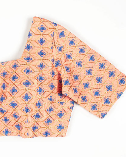 Floral Zari Embroidery Silk Blouse