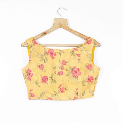 Floral Printed Sequins Crepe Blouse