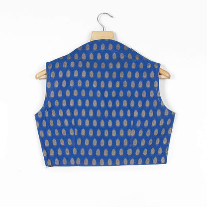 Booti Zari Jacquard Chanderi Collar Blouse