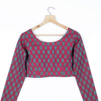 Quirky Jacquard Dual Tone Chanderi Blouse