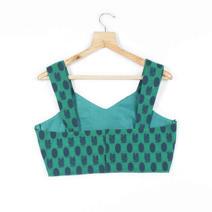 Geometric Dual Tone Jacquard Chanderi Blouse