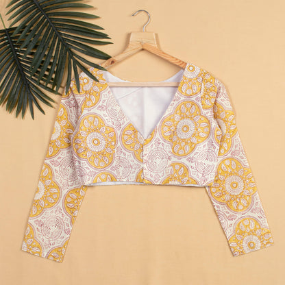 Traditional Printed Banarasi Chanderi Blouse