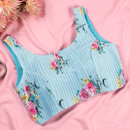 Floral Printed Pleated Rayon Blouse