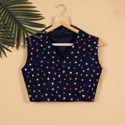 Geometric Exclusive Sequins Collar Blouse