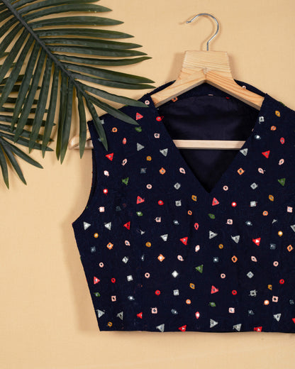 Geometric Exclusive Sequins Collar Blouse