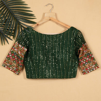 Stripes Premium Embroidery Boat Neck Blouse