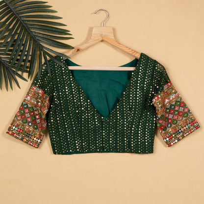Stripes Premium Embroidery Boat Neck Blouse