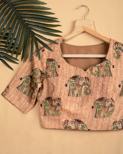Madhuvanii Printed Sweetheart Neck Blouse