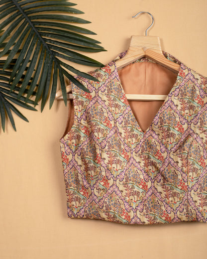 Madhuvanii Printed V Neck Blouse