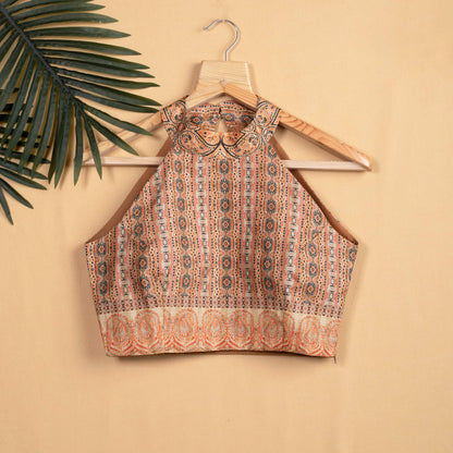 Madhuvanii Printed Halter Neck Blouse