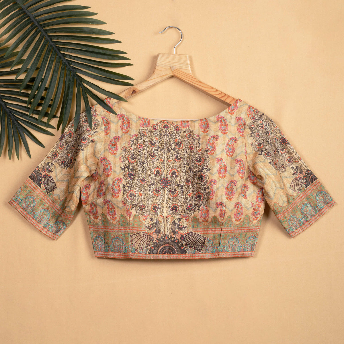 Madhuvanii Printed Boat Neck Blouse