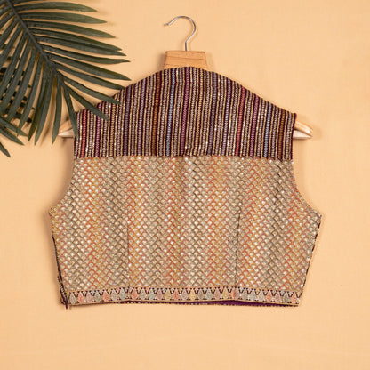 Stripes Exclusive Sequins Collar Blouse