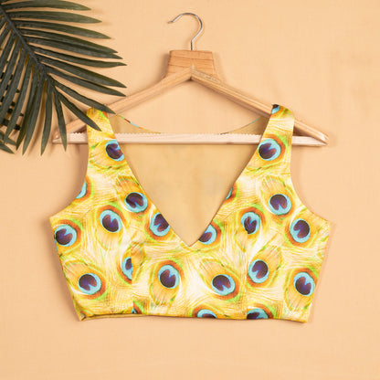 Peacock Feather Printed Blouse
