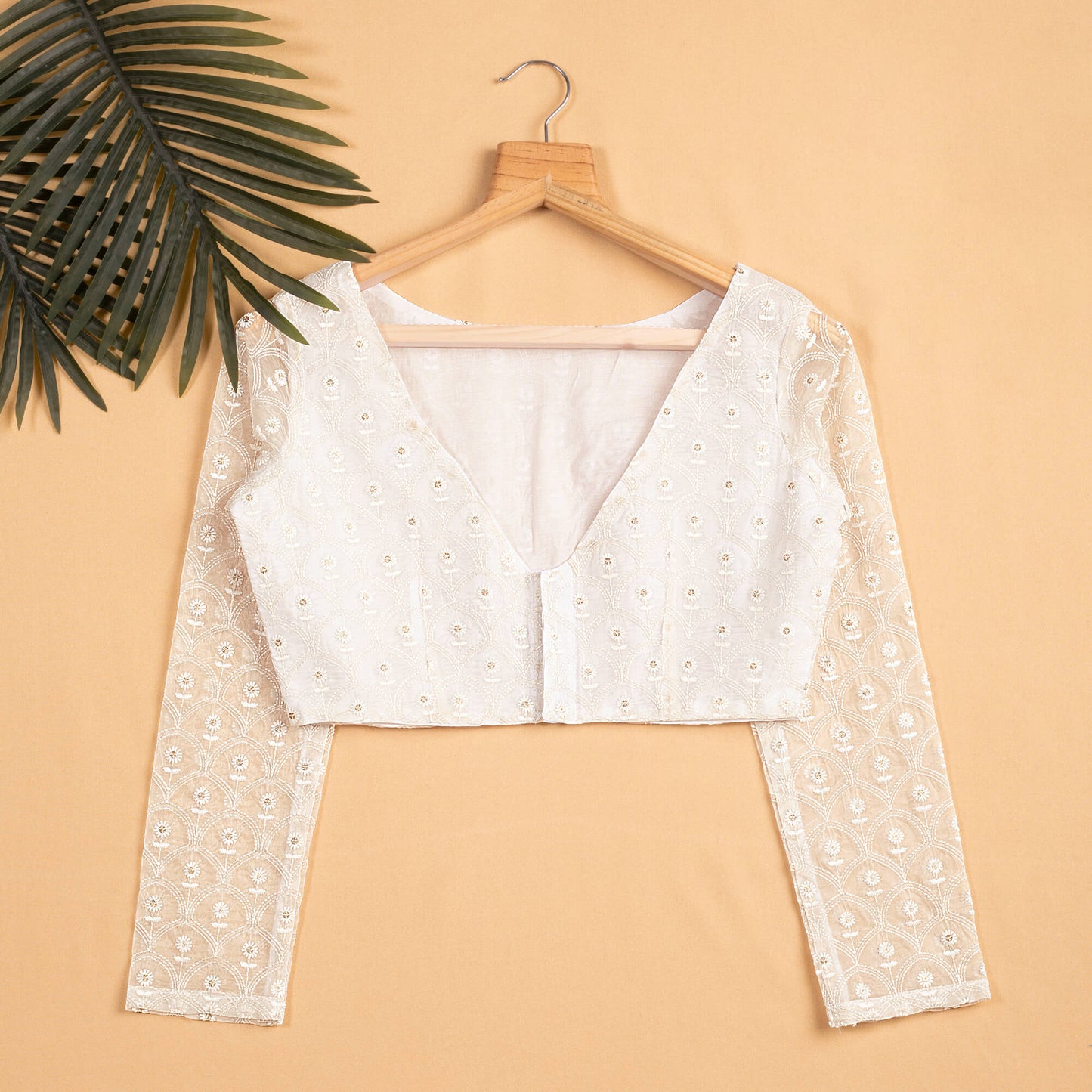 Floral Sequins Embroidery Blouse