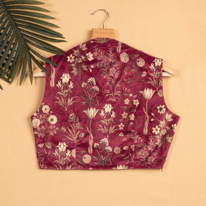 Floral Printed Backless  Blouse