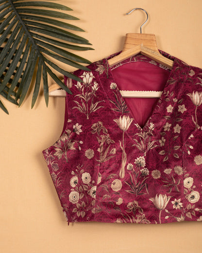 Floral Printed Backless  Blouse