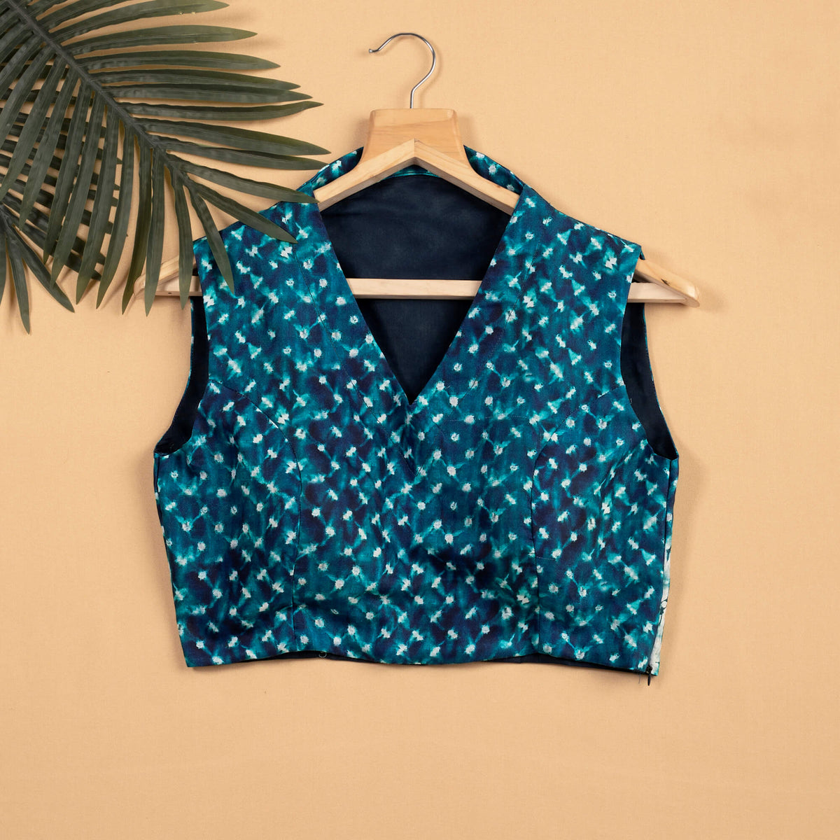 Blue Tye And Dye Sleeveless Blouse