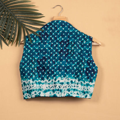 Blue Tye And Dye Sleeveless Blouse