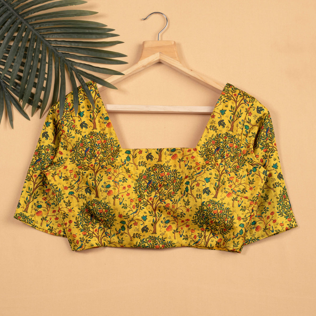 Flaxen Yellow Madhuvanii Printed Blouse