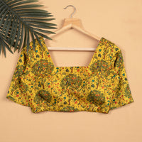 Flaxen Yellow Madhuvanii Printed Blouse