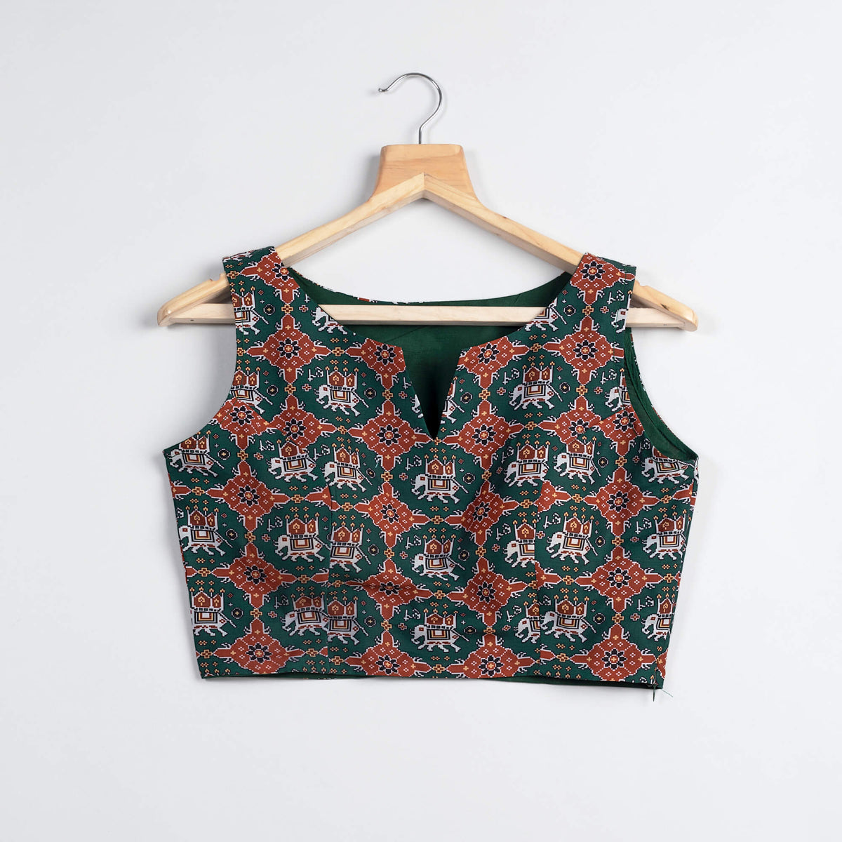 Patolaa Printed Muslin V Neck Blouse