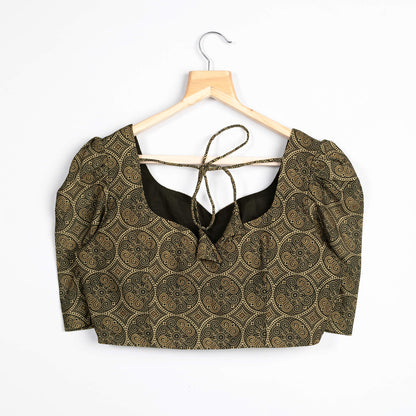Geometric Puff Sleeve Blouse