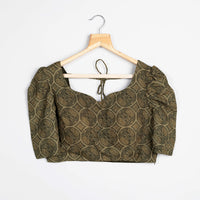 Geometric Puff Sleeve Blouse