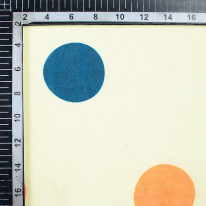 Vedi's Choice Beige And Orange Polka Dot Pattern Digital Print Georgette Fabric