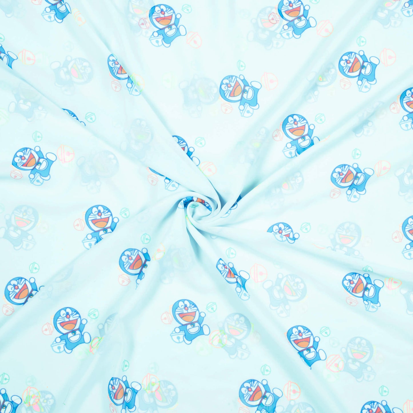 Ravina's Choice Light Blue Quirky Pattern Digital Print Georgette Fabric