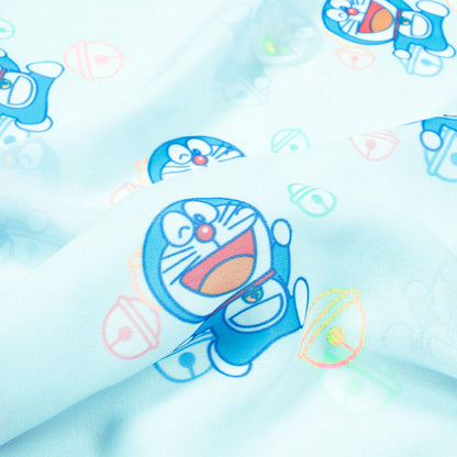 Ravina's Choice Light Blue Quirky Pattern Digital Print Georgette Fabric