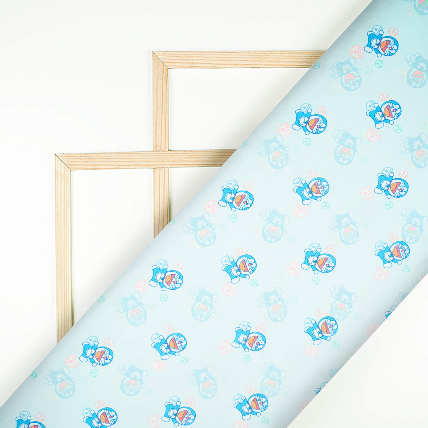 Ravina's Choice Light Blue Quirky Pattern Digital Print Georgette Fabric